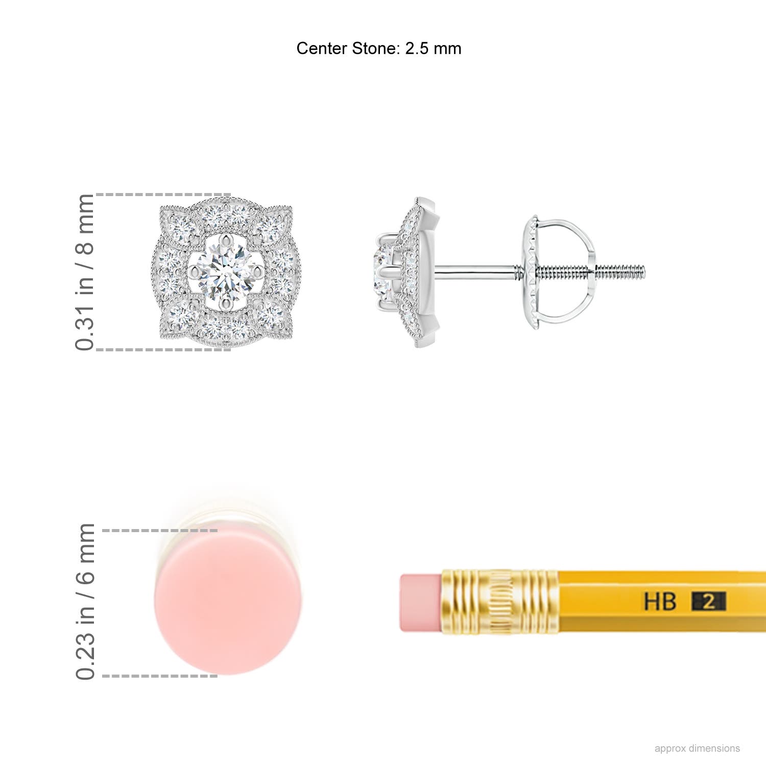 F-G, VS / 0.25 CT / 14 KT White Gold