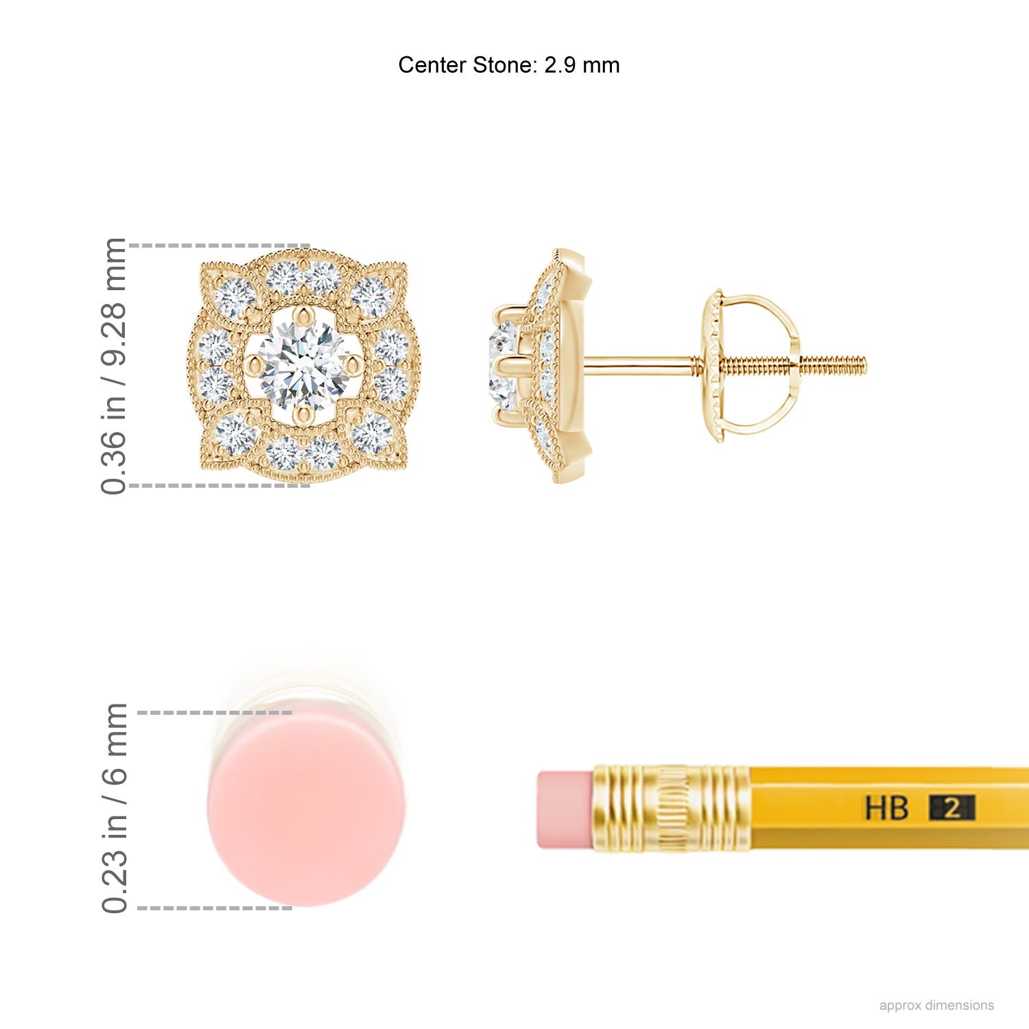 F-G, VS / 0.38 CT / 14 KT Yellow Gold