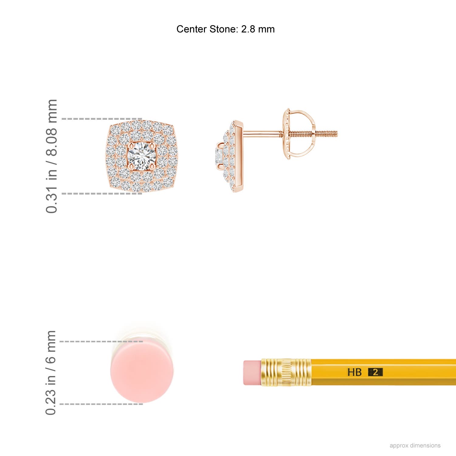 H, SI2 / 0.52 CT / 14 KT Rose Gold