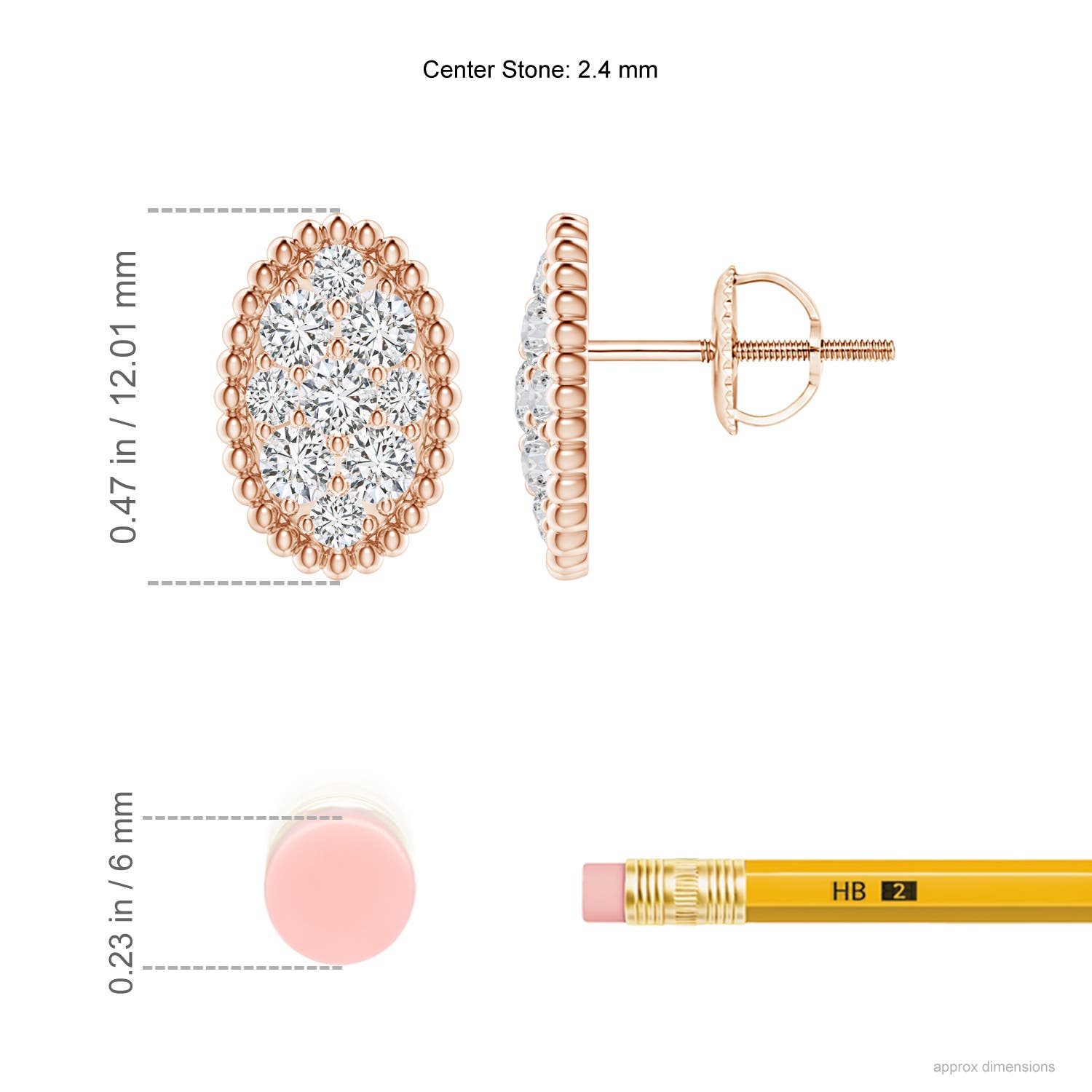 H, SI2 / 0.75 CT / 14 KT Rose Gold