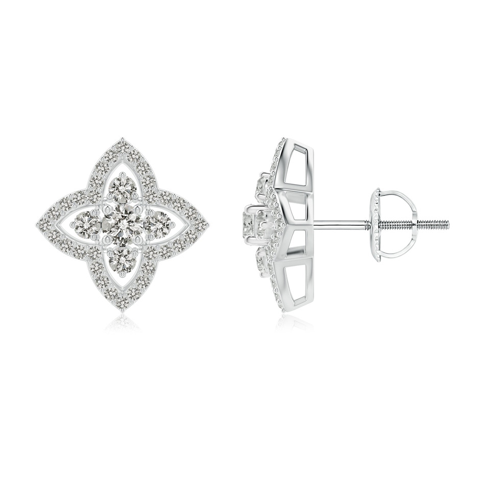 2.7mm KI3 Prong-Set Diamond Clover Stud Earrings in White Gold 