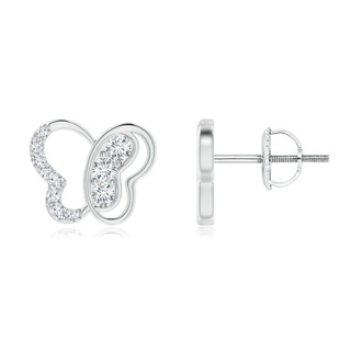 1.95mm GVS2 Pave-Set Diamond Butterfly Stud Earrings in P950 Platinum