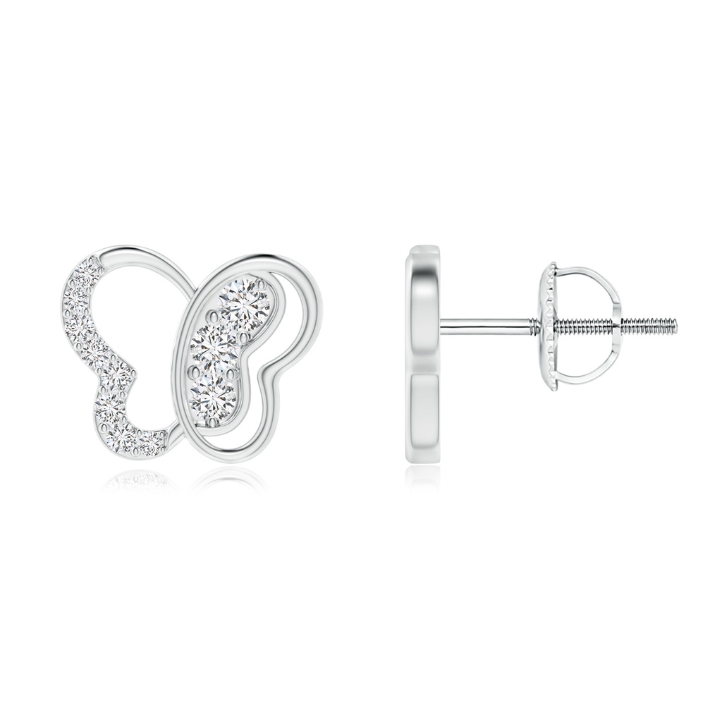 1.95mm HSI2 Pave-Set Diamond Butterfly Stud Earrings in P950 Platinum