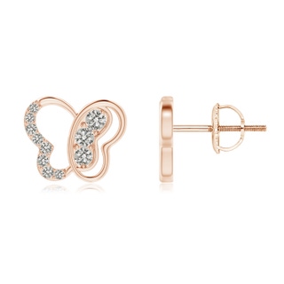 1.95mm KI3 Pave-Set Diamond Butterfly Stud Earrings in Rose Gold