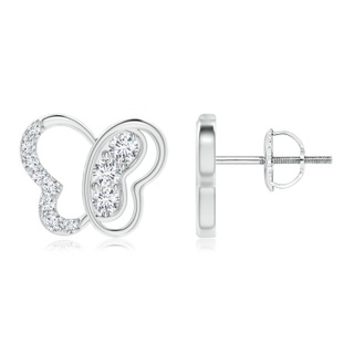 2.25mm GVS2 Pave-Set Diamond Butterfly Stud Earrings in P950 Platinum