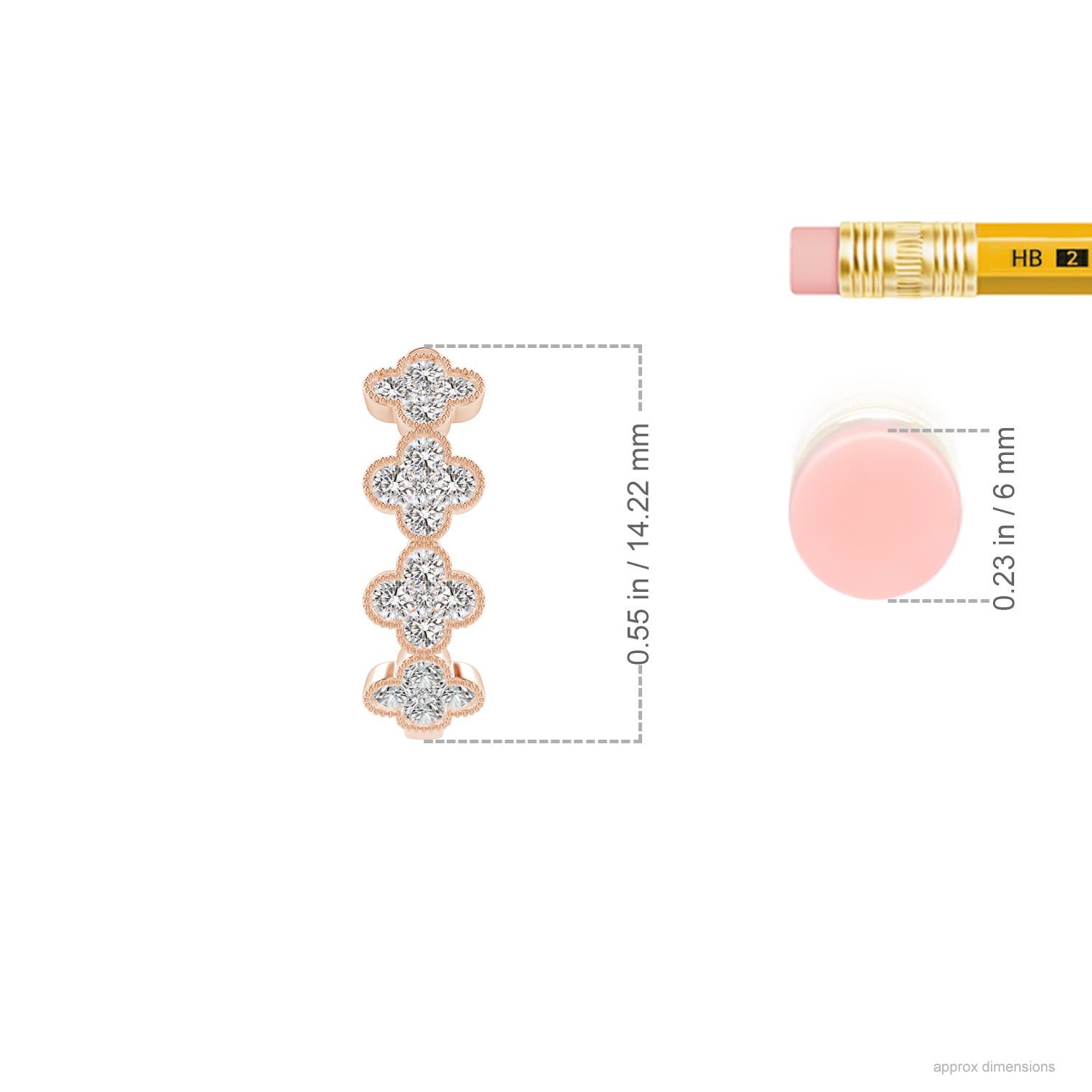 I-J, I1-I2 / 0.38 CT / 14 KT Rose Gold