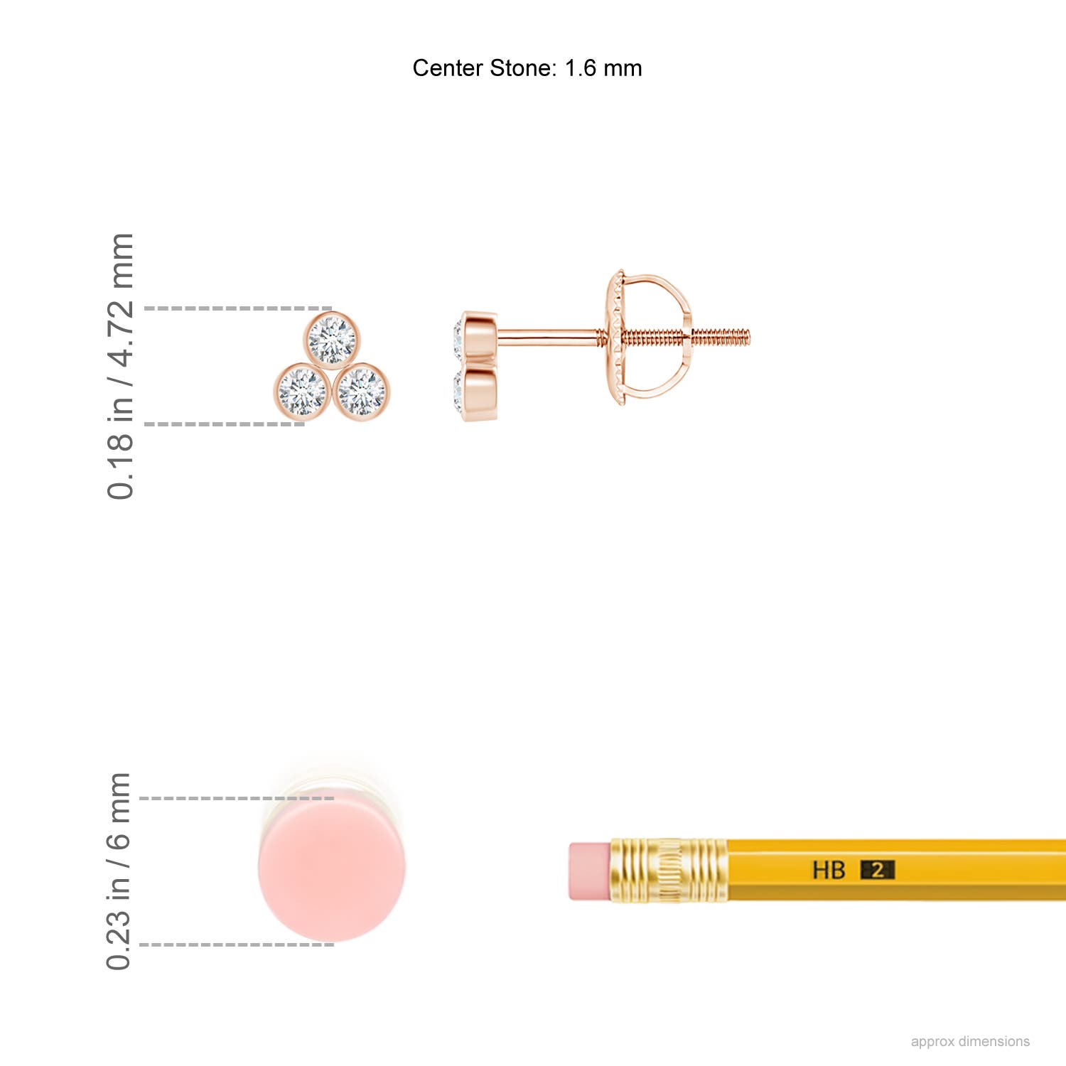 G, VS2 / 0.11 CT / 14 KT Rose Gold