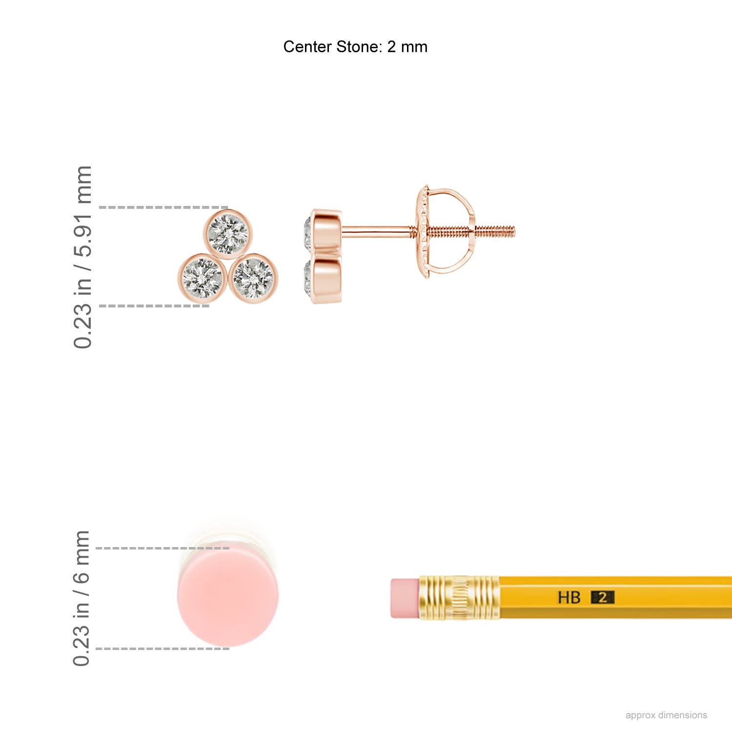 K, I3 / 0.21 CT / 14 KT Rose Gold