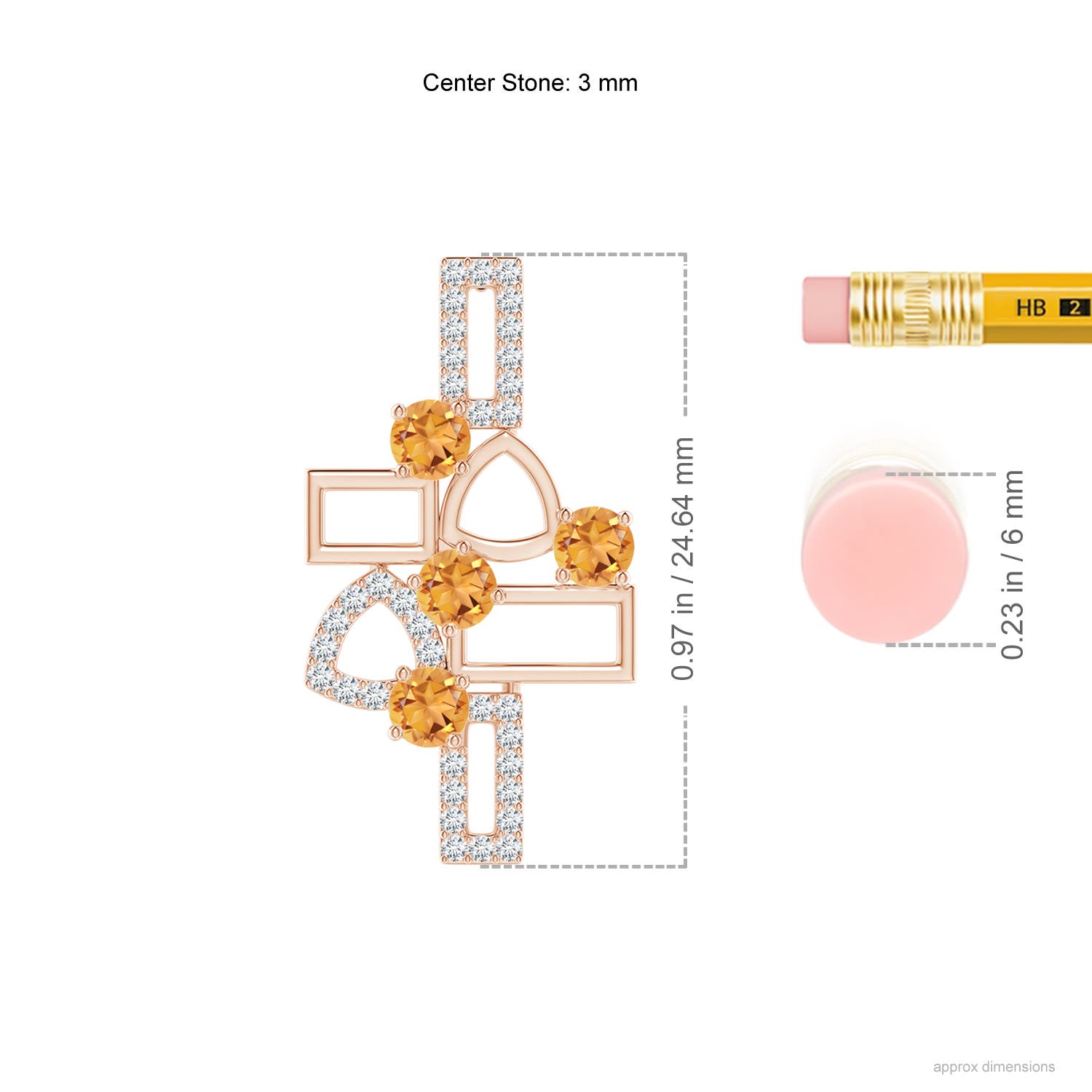 AAA - Citrine / 1.15 CT / 14 KT Rose Gold