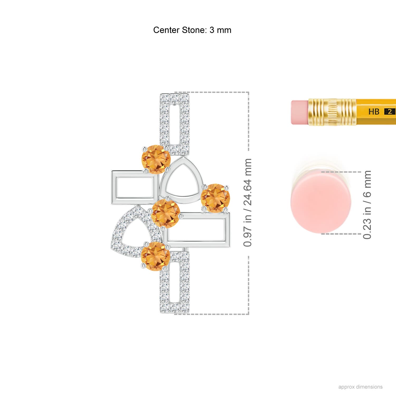 AAA - Citrine / 1.15 CT / 14 KT White Gold