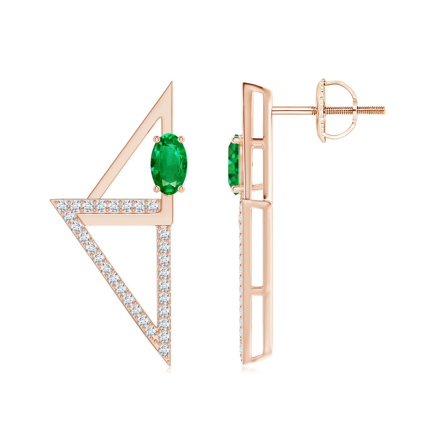 AAA - Emerald / 0.7 CT / 14 KT Rose Gold