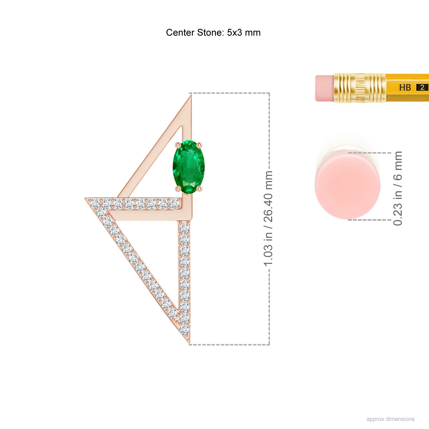 AAA - Emerald / 0.7 CT / 14 KT Rose Gold