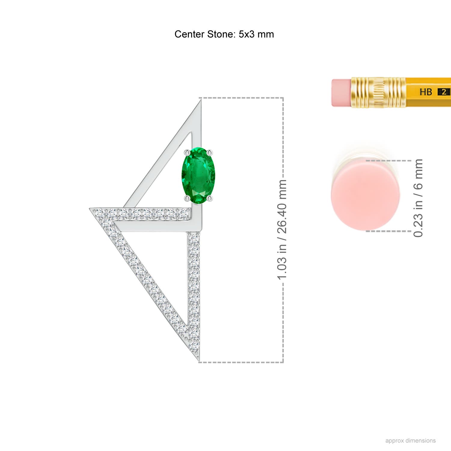 AAA - Emerald / 0.7 CT / 14 KT White Gold