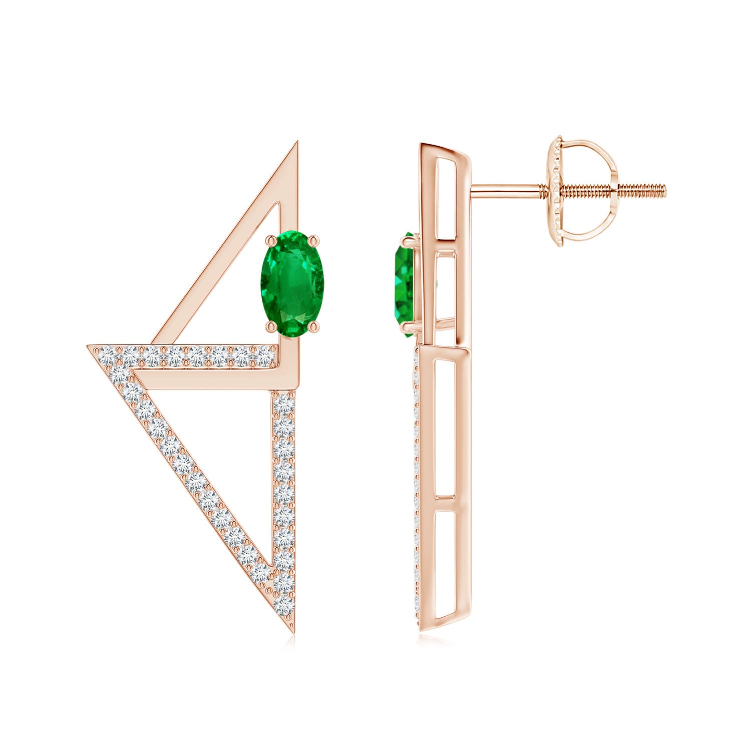 AAAA - Emerald / 0.7 CT / 14 KT Rose Gold