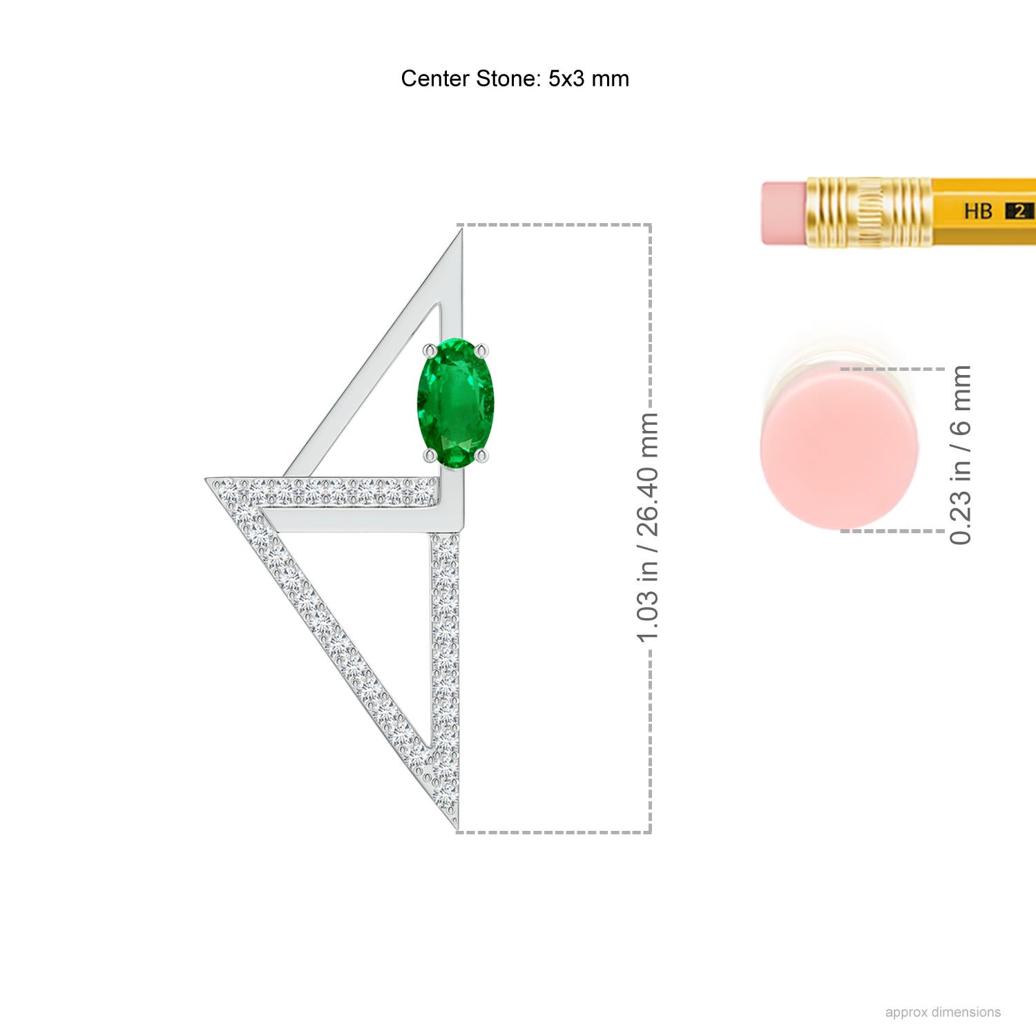 AAAA - Emerald / 0.7 CT / 14 KT White Gold