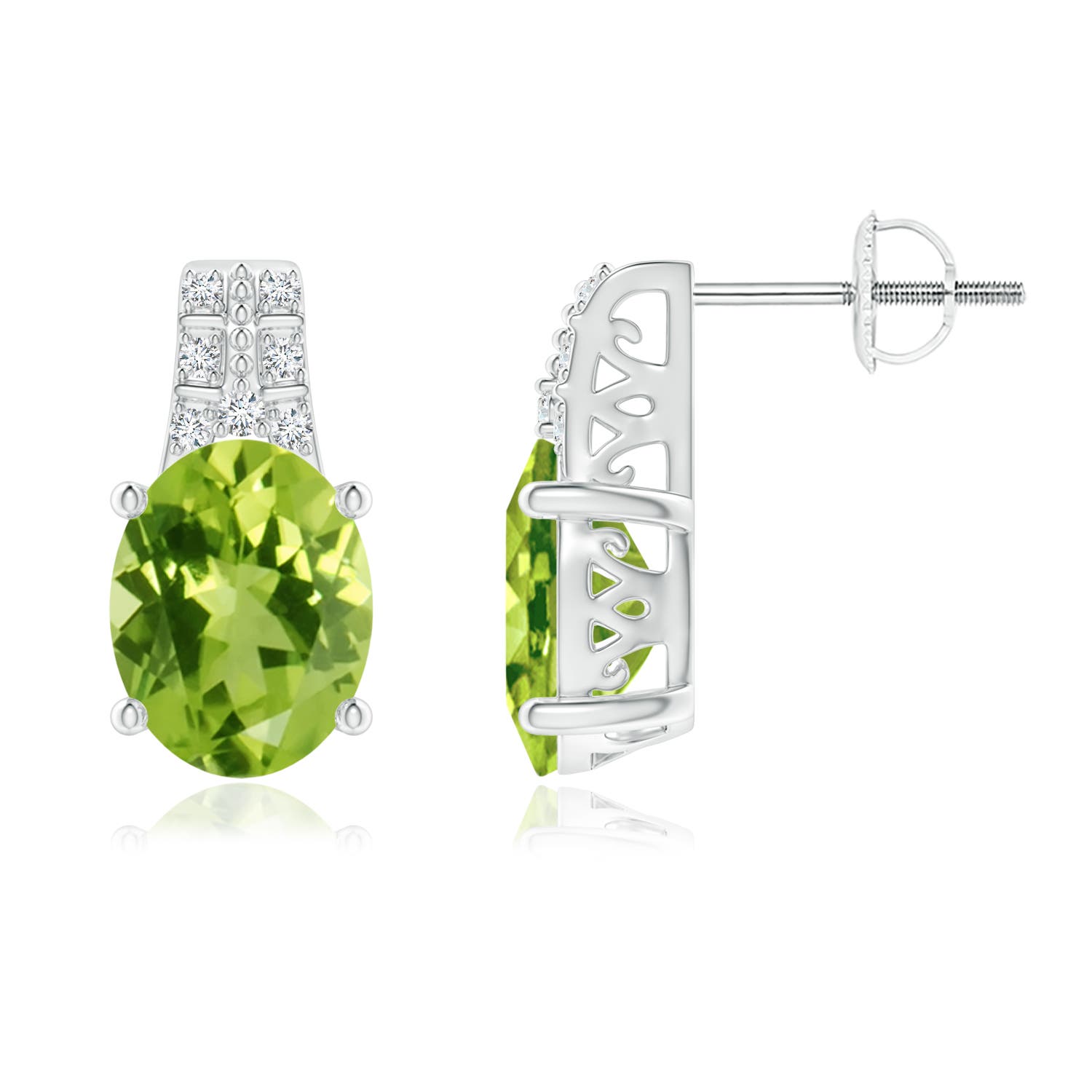 AAA - Peridot / 3.88 CT / 14 KT White Gold