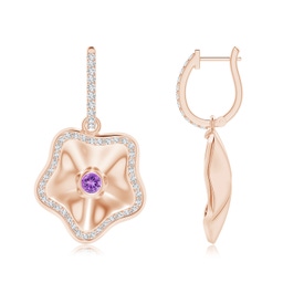 Fashion Rose Gold Amethyst Earrings