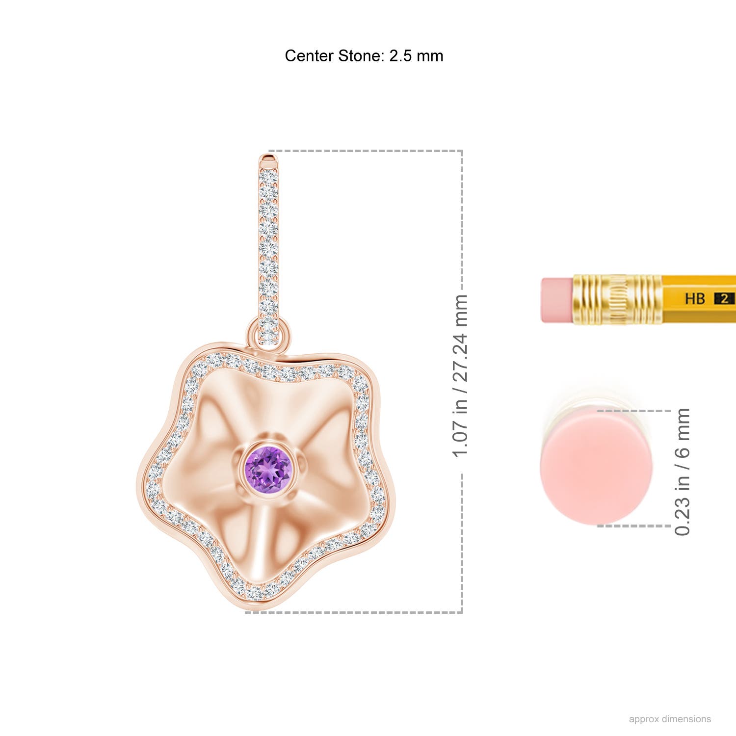 AAAA - Amethyst / 0.62 CT / 14 KT Rose Gold