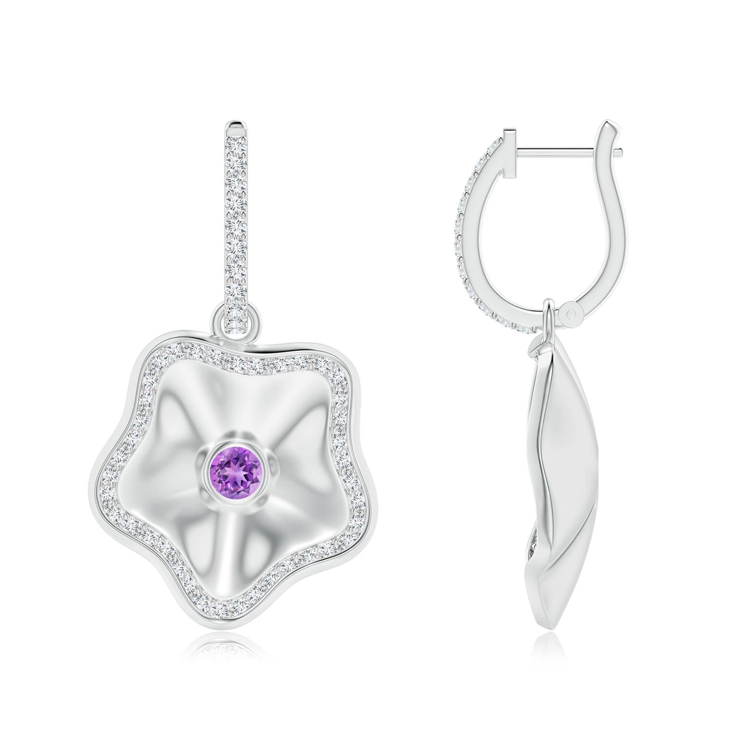 AAAA - Amethyst / 0.62 CT / 14 KT White Gold