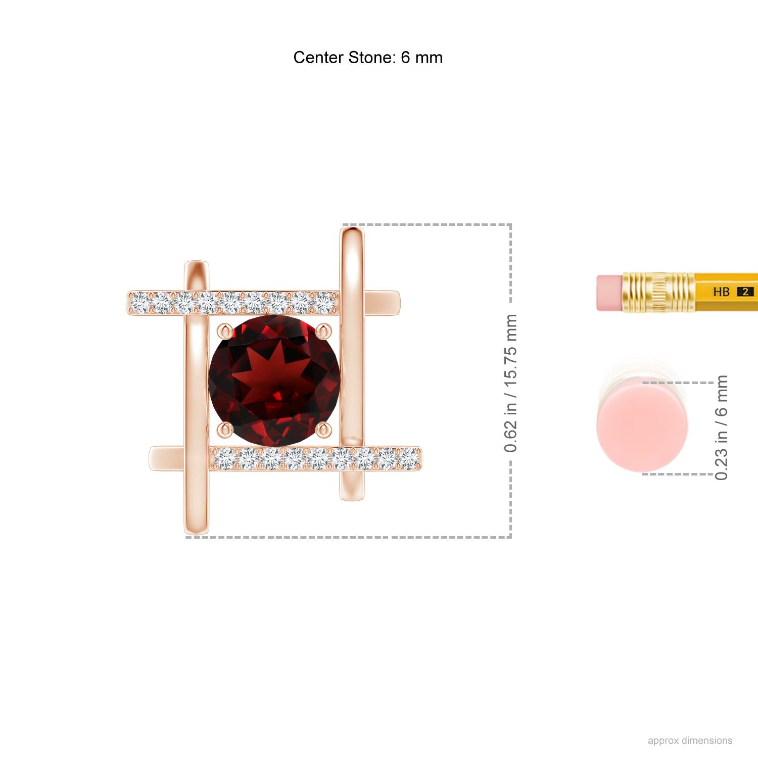AAA - Garnet / 2.18 CT / 14 KT Rose Gold