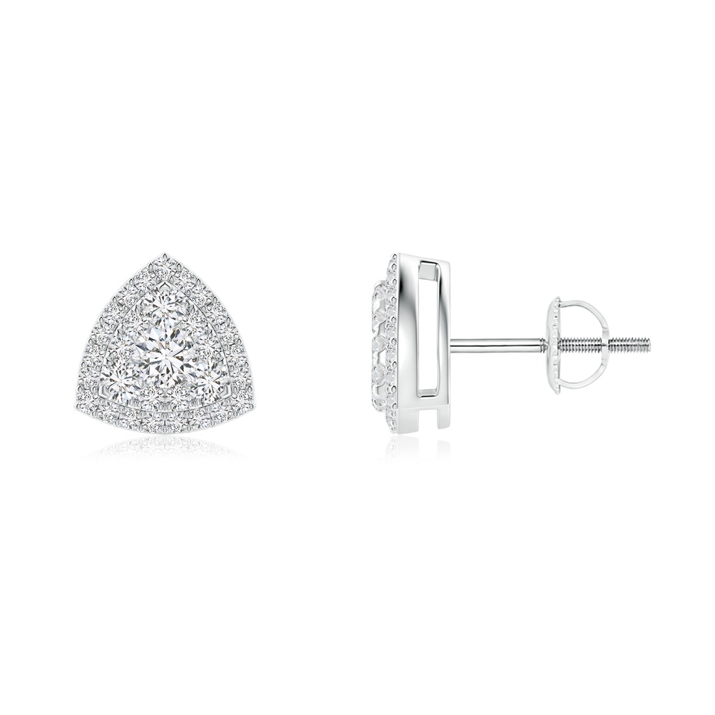 2.5mm HSI2 Trillion Composite Diamond Halo Studs in White Gold