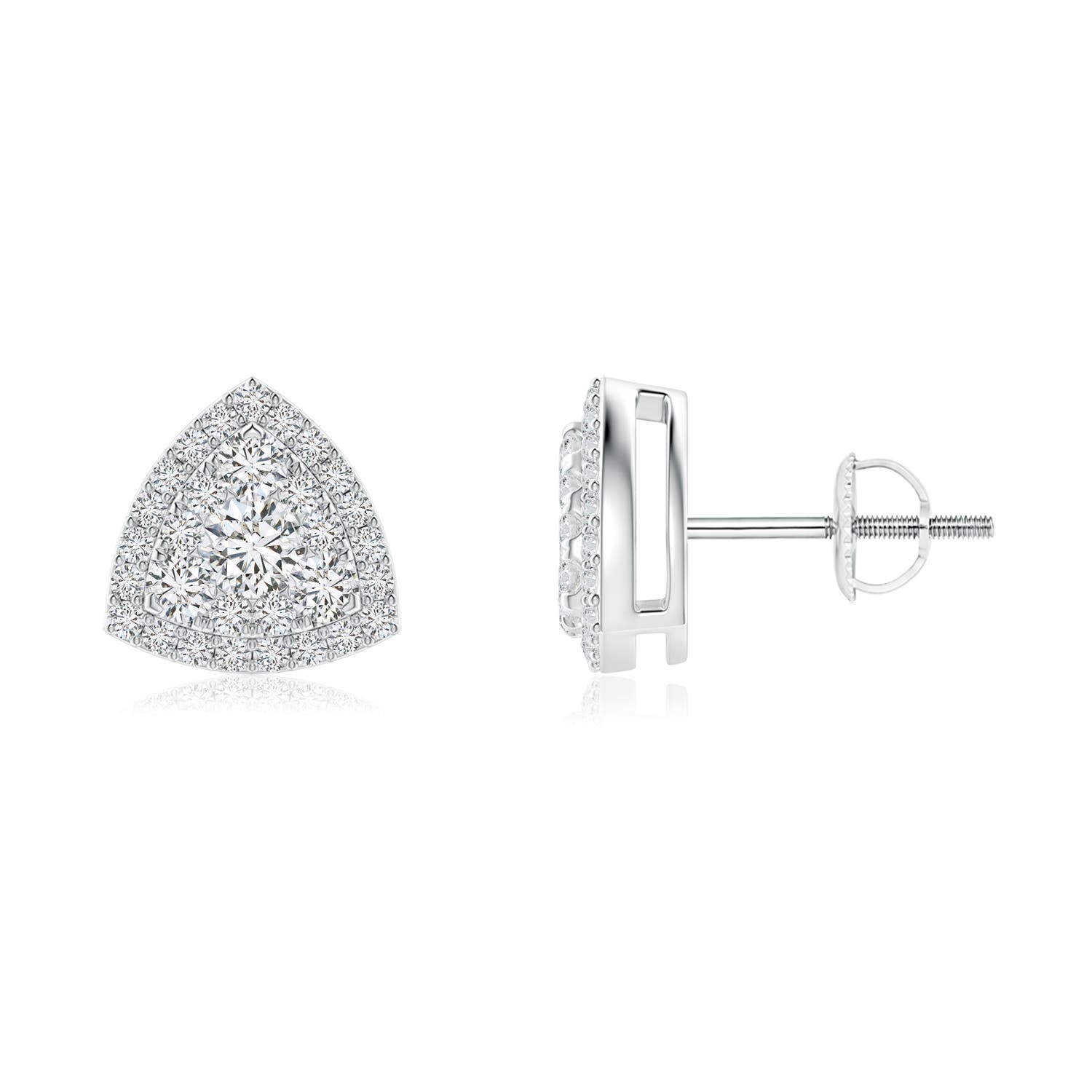 Basket-Set Solitaire Diamond Stud Earrings