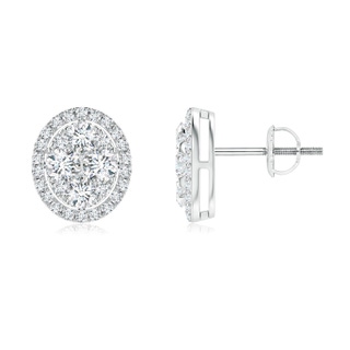 3.2mm GVS2 Oval Composite Diamond Halo Studs in P950 Platinum