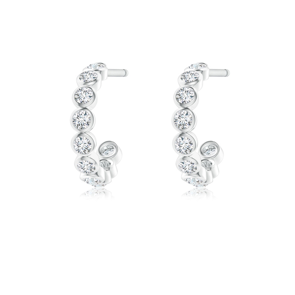 1.8mm GVS2 Bezel-Set Diamond Huggie Hoop Earrings in 18K White Gold side 199