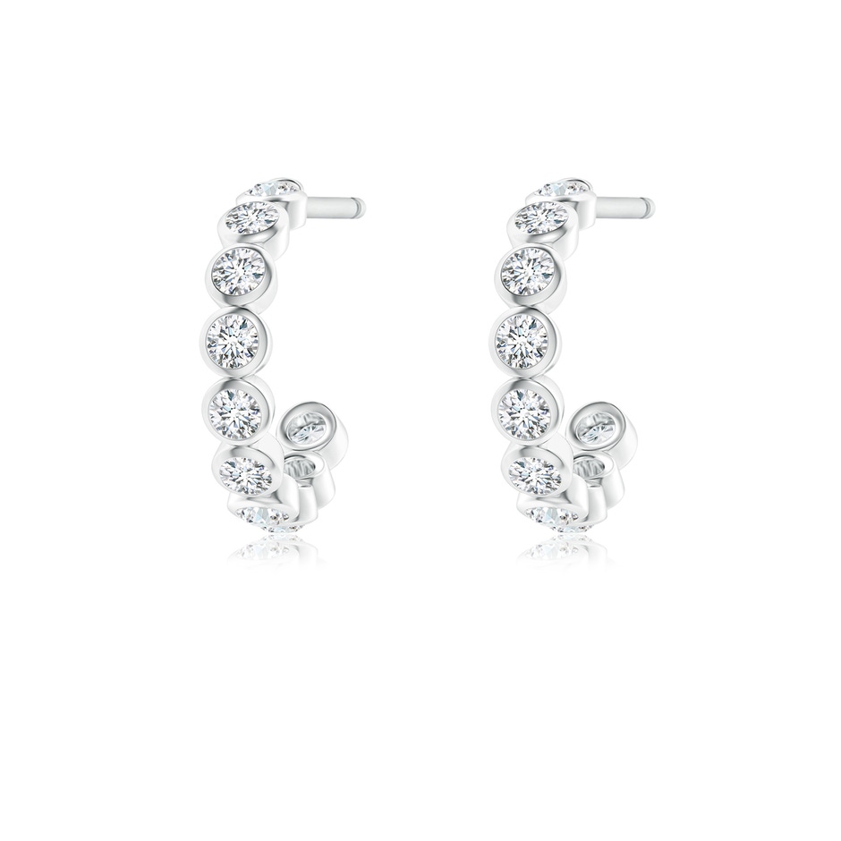1.8mm GVS2 Bezel-Set Diamond Huggie Hoop Earrings in White Gold side 199
