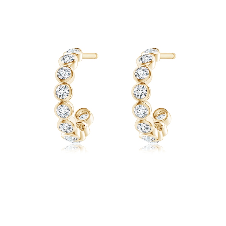 1.8mm GVS2 Bezel-Set Diamond Huggie Hoop Earrings in Yellow Gold side 199
