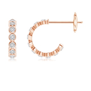 1.8mm HSI2 Bezel-Set Diamond Huggie Hoop Earrings in 9K Rose Gold