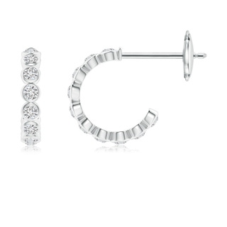 1.8mm HSI2 Bezel-Set Diamond Huggie Hoop Earrings in White Gold