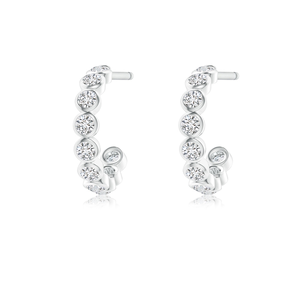 1.8mm HSI2 Bezel-Set Diamond Huggie Hoop Earrings in White Gold Side 199