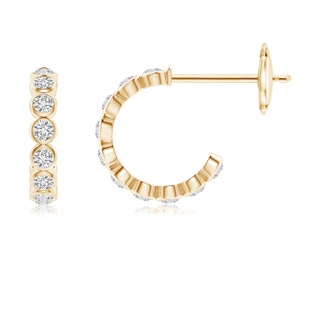 1.8mm HSI2 Bezel-Set Diamond Huggie Hoop Earrings in Yellow Gold