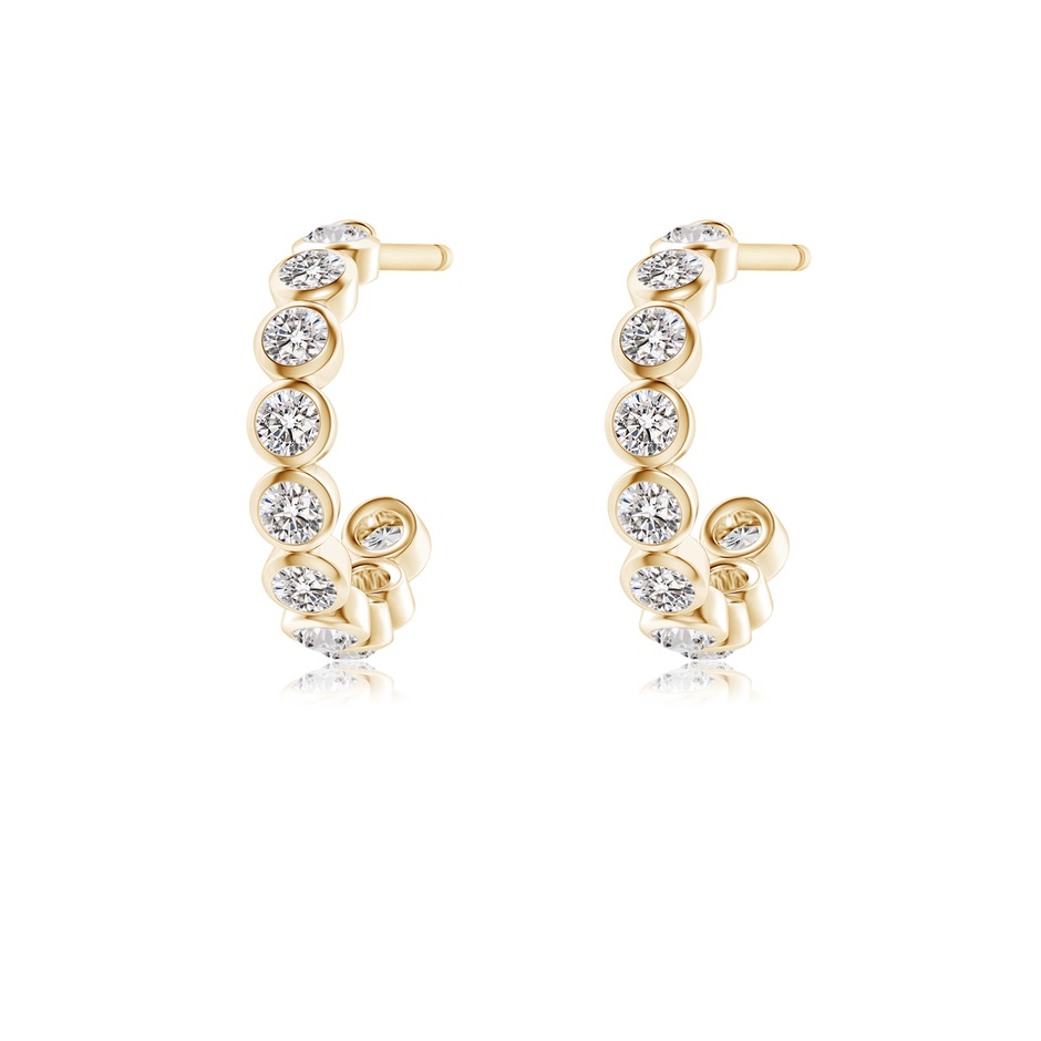 1.8mm IJI1I2 Bezel-Set Diamond Huggie Hoop Earrings in Yellow Gold side 199