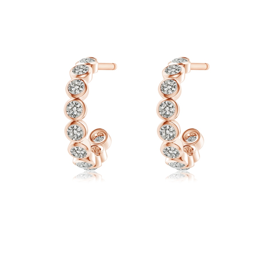 1.8mm KI3 Bezel-Set Diamond Huggie Hoop Earrings in Rose Gold side 199