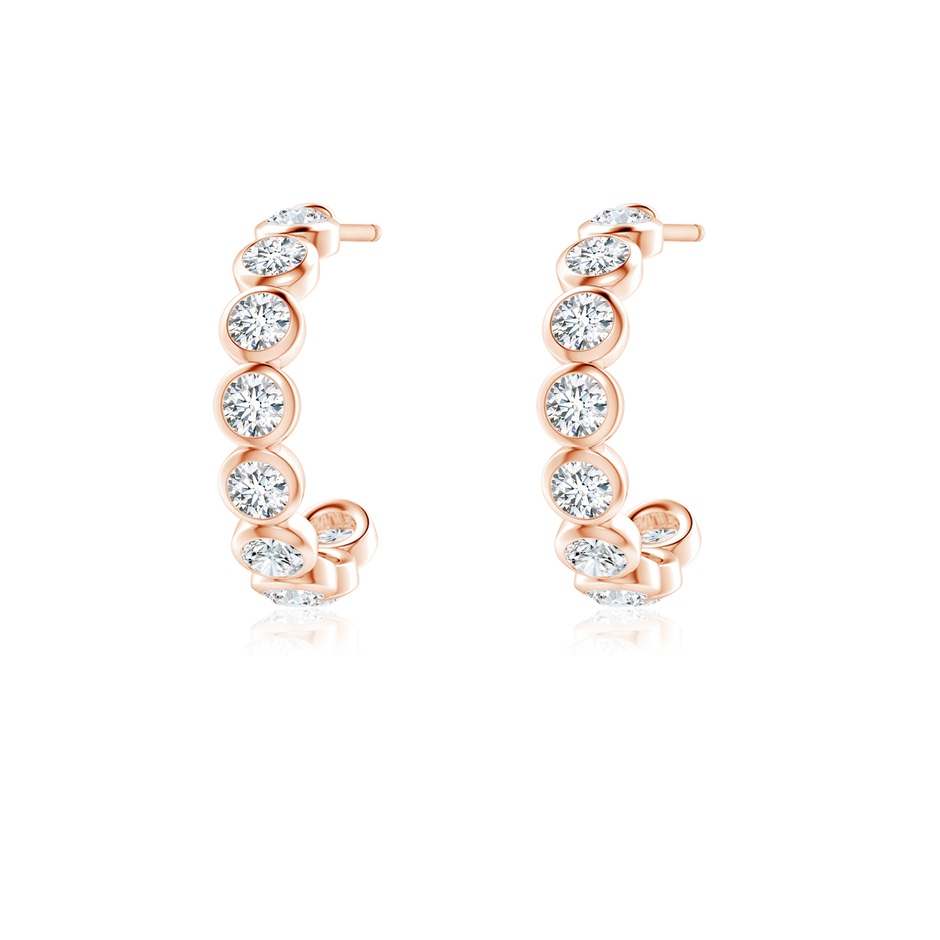 2.4mm GVS2 Bezel-Set Diamond Huggie Hoop Earrings in Rose Gold side 199