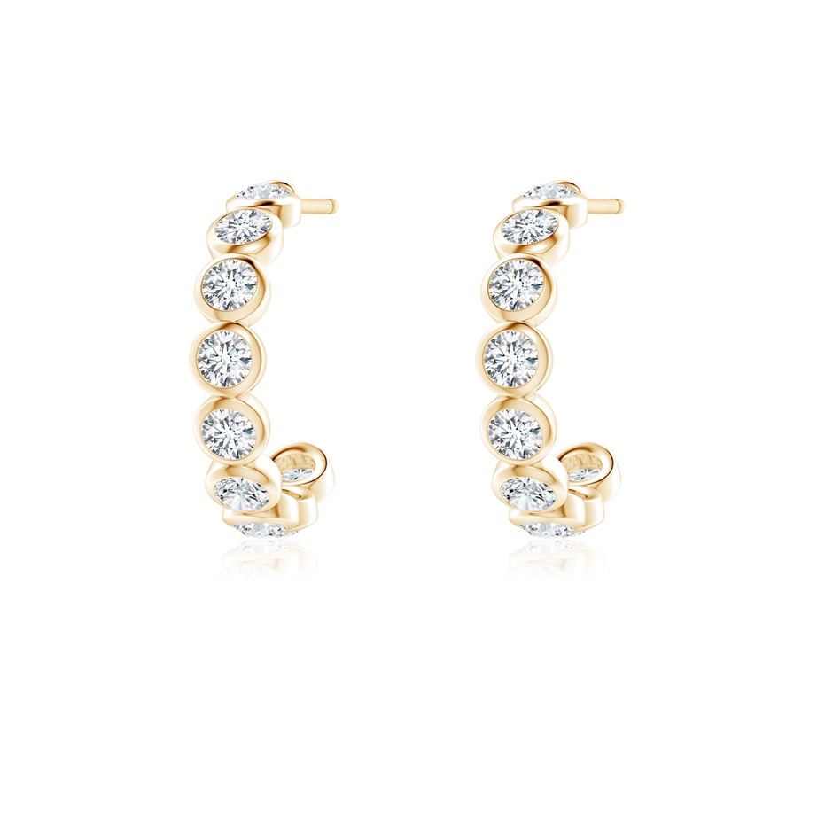 2.4mm GVS2 Bezel-Set Diamond Huggie Hoop Earrings in Yellow Gold side 199