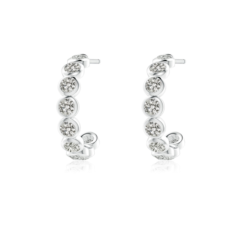 2.4mm KI3 Bezel-Set Diamond Huggie Hoop Earrings in White Gold side 199