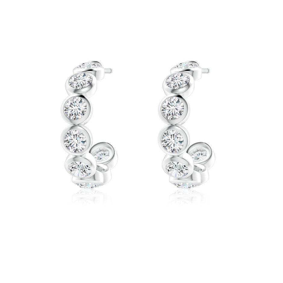 3.2mm GVS2 Bezel-Set Diamond Huggie Hoop Earrings in White Gold side 199