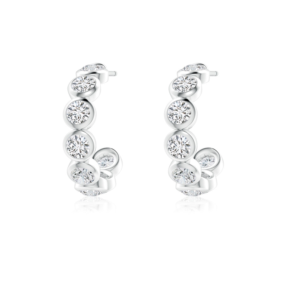 3.2mm HSI2 Bezel-Set Diamond Huggie Hoop Earrings in White Gold side 199