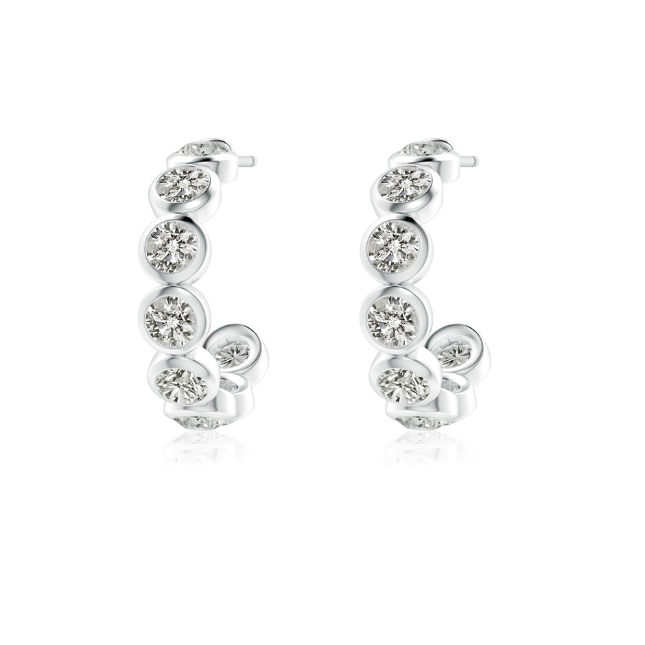 3.2mm KI3 Bezel-Set Diamond Huggie Hoop Earrings in White Gold side 199