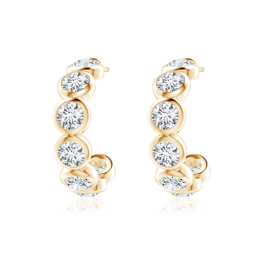 3.9mm GVS2 Bezel-Set Diamond Huggie Hoop Earrings in Yellow Gold side 199