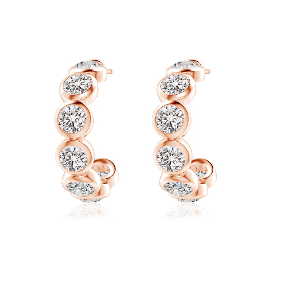 3.9mm IJI1I2 Bezel-Set Diamond Huggie Hoop Earrings in Rose Gold side 199