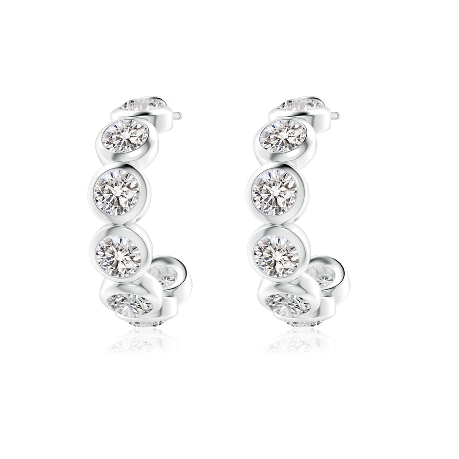 3.9mm IJI1I2 Bezel-Set Diamond Huggie Hoop Earrings in White Gold side 199