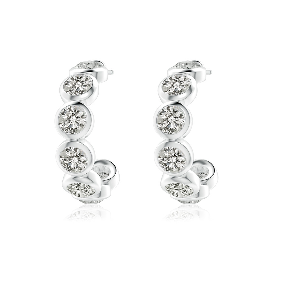 3.9mm KI3 Bezel-Set Diamond Huggie Hoop Earrings in White Gold side 199
