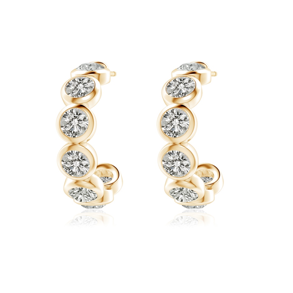 3.9mm KI3 Bezel-Set Diamond Huggie Hoop Earrings in Yellow Gold side 199