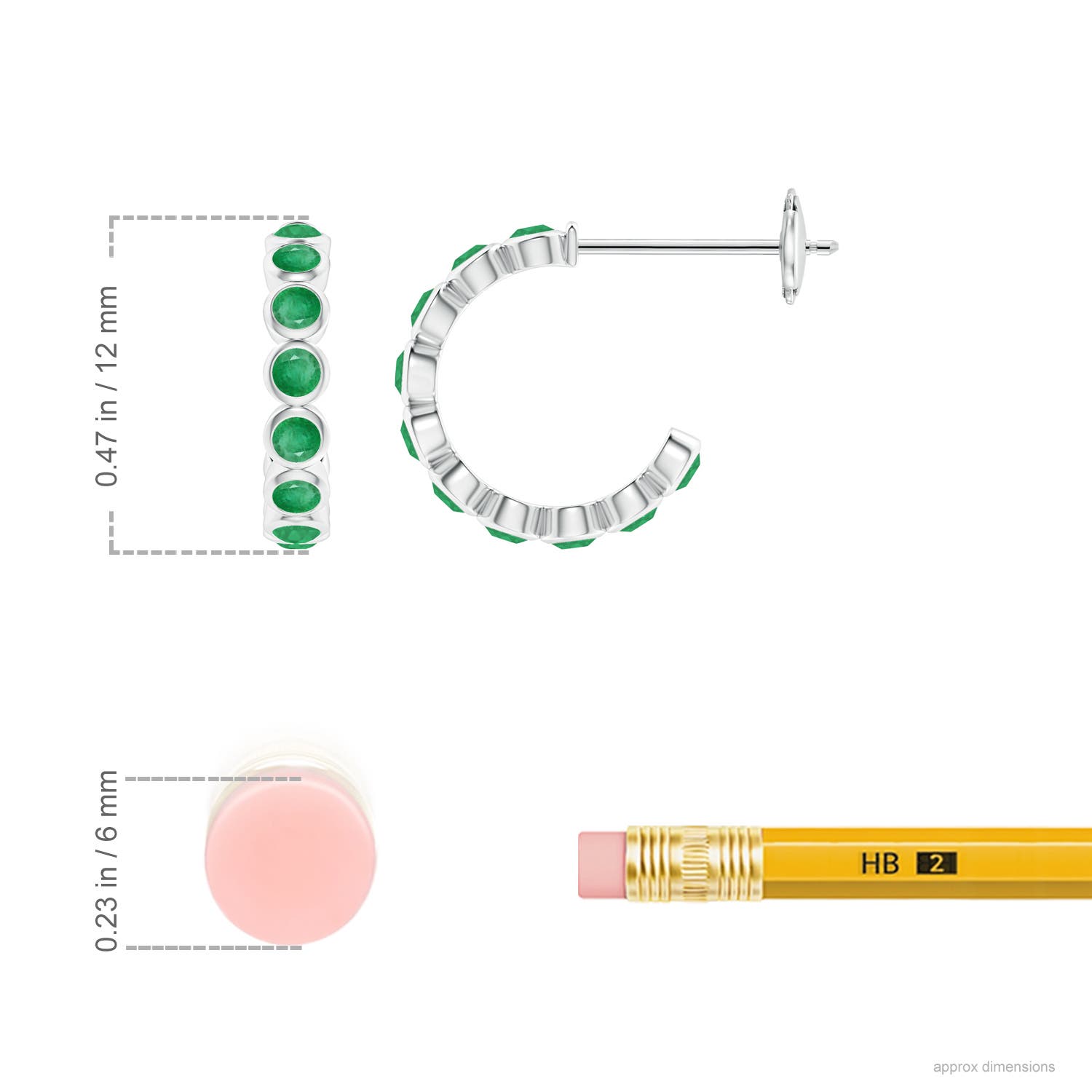 A - Emerald / 0.54 CT / 14 KT White Gold