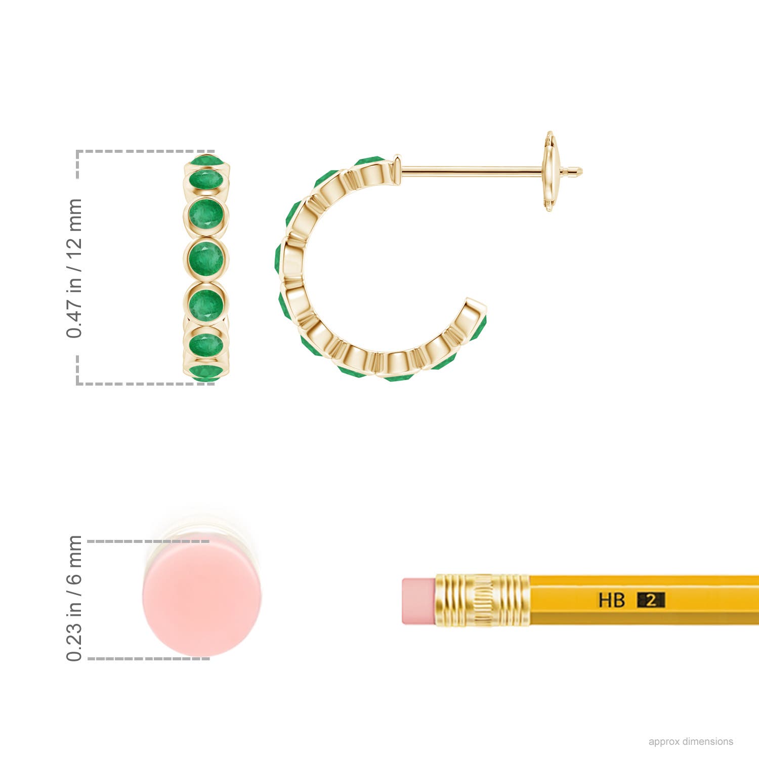 A - Emerald / 0.54 CT / 14 KT Yellow Gold