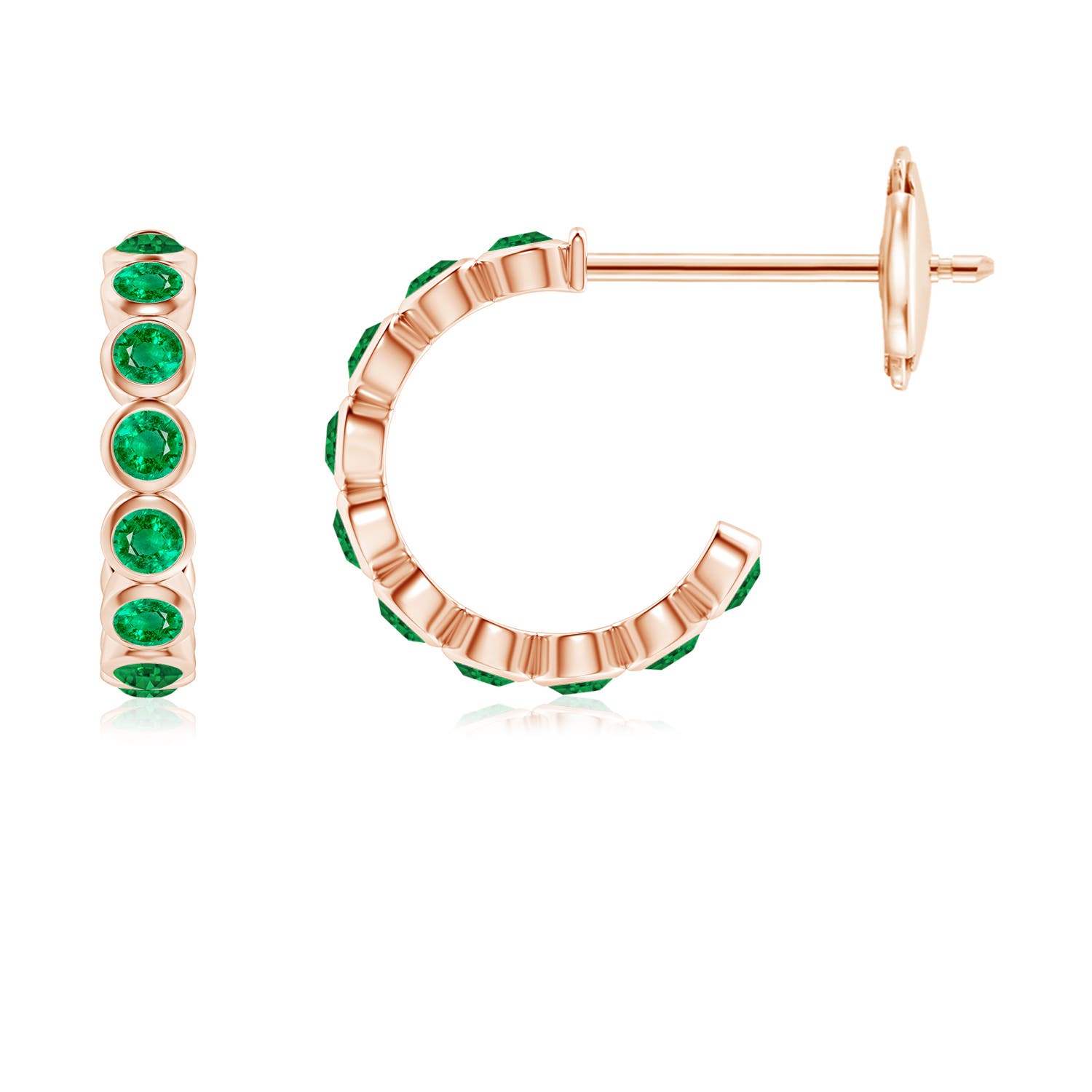 AAA - Emerald / 0.54 CT / 14 KT Rose Gold